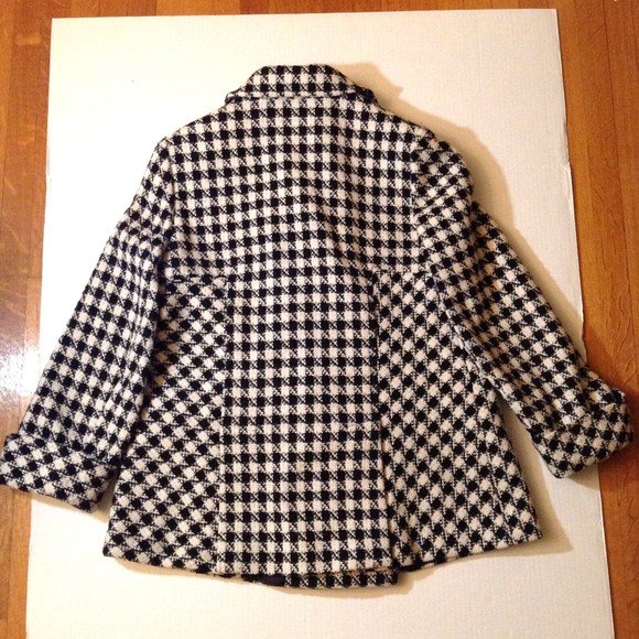 Wool Blend Blazer Jacket Women 1X Black White Check Tweed Belt Career Mackintosh - Picture 8 of 14